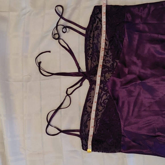 Lace and Satin Slip Dress Purple Size Medium - Picture 5 of 12